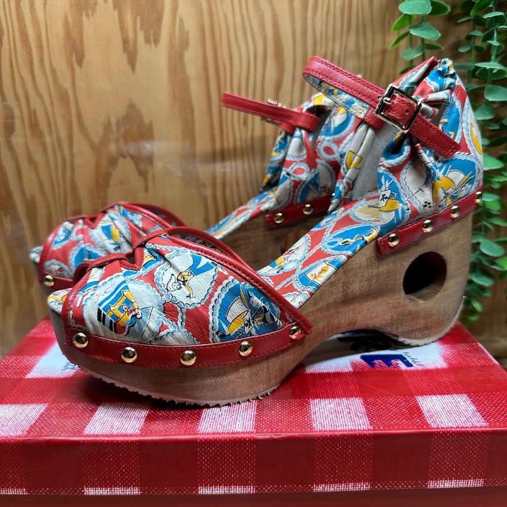 Rare!! Miss L Fire woody pirate platform sandals